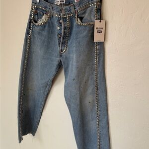 Re/Done Levi’s Blue Studded Jeans